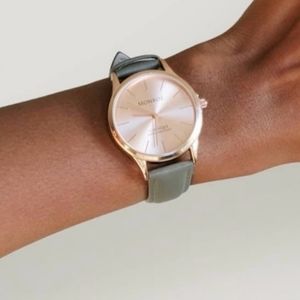 Monroe Rose Gold Quartz Watch Leather Band